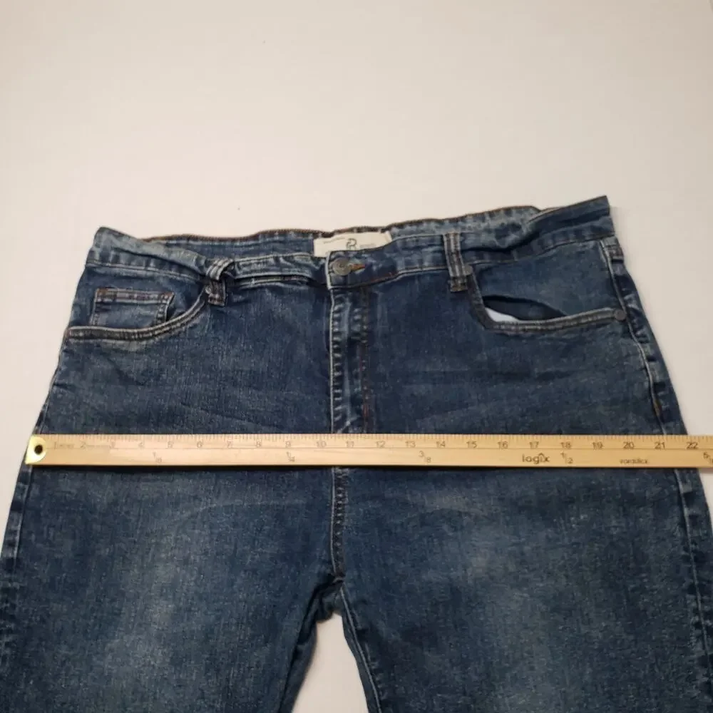 Refinery Republic Jeans Mens 40x32 (Actual 40x30) Blue Denim Slim Leg Stone Wash